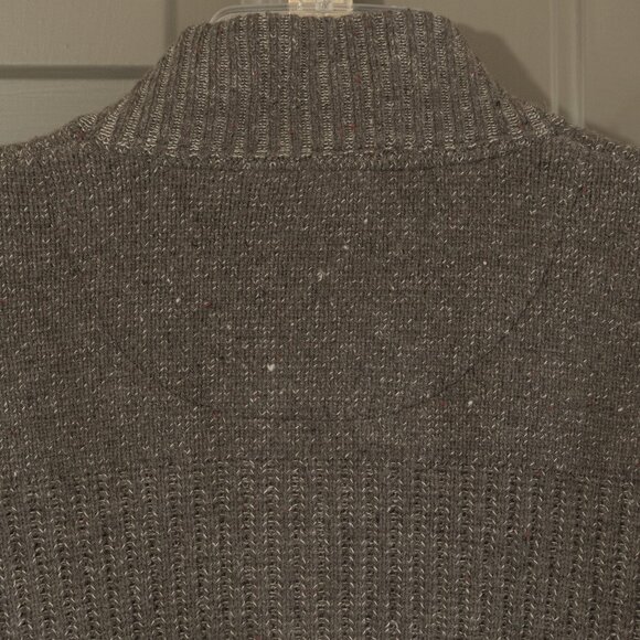 Joseph Abboud Brown Wool Sweater Cardigan Mock Neck Elbow Patch Long Sleeve Coat - Picture 8 of 12